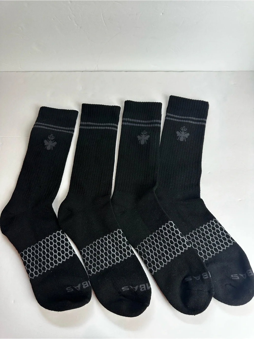 Bombas Honeycomb Calf Socks Men's Size 2 PAIRS Large Black gray